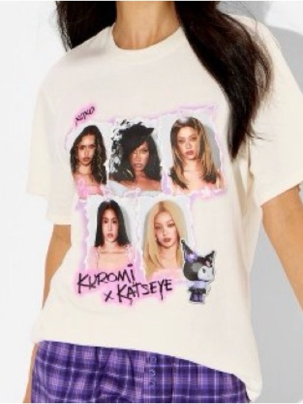 Women's Kuromi x Katseye Oversized Short Sleeve Graphic T-Shirt - Medium